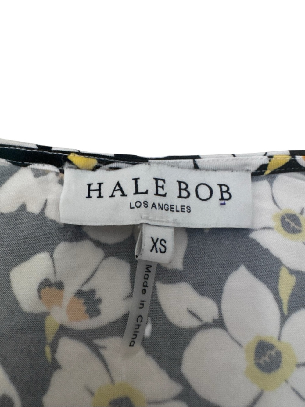 HALE BOB Daeja Floral Jersey Dress XS Black White Mini Boho Luxe - Picture 7 of 12